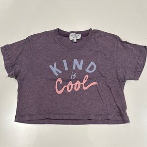 WildFox Kids Purple Cropped Graphic Tee Size Large (10/12)